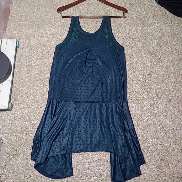 Free People  Make It Count Mini Swing Dress Tunic In Jade Combo. S - Picture 2 of 16